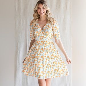 Jodifl Floral Babydoll Dress New Mini